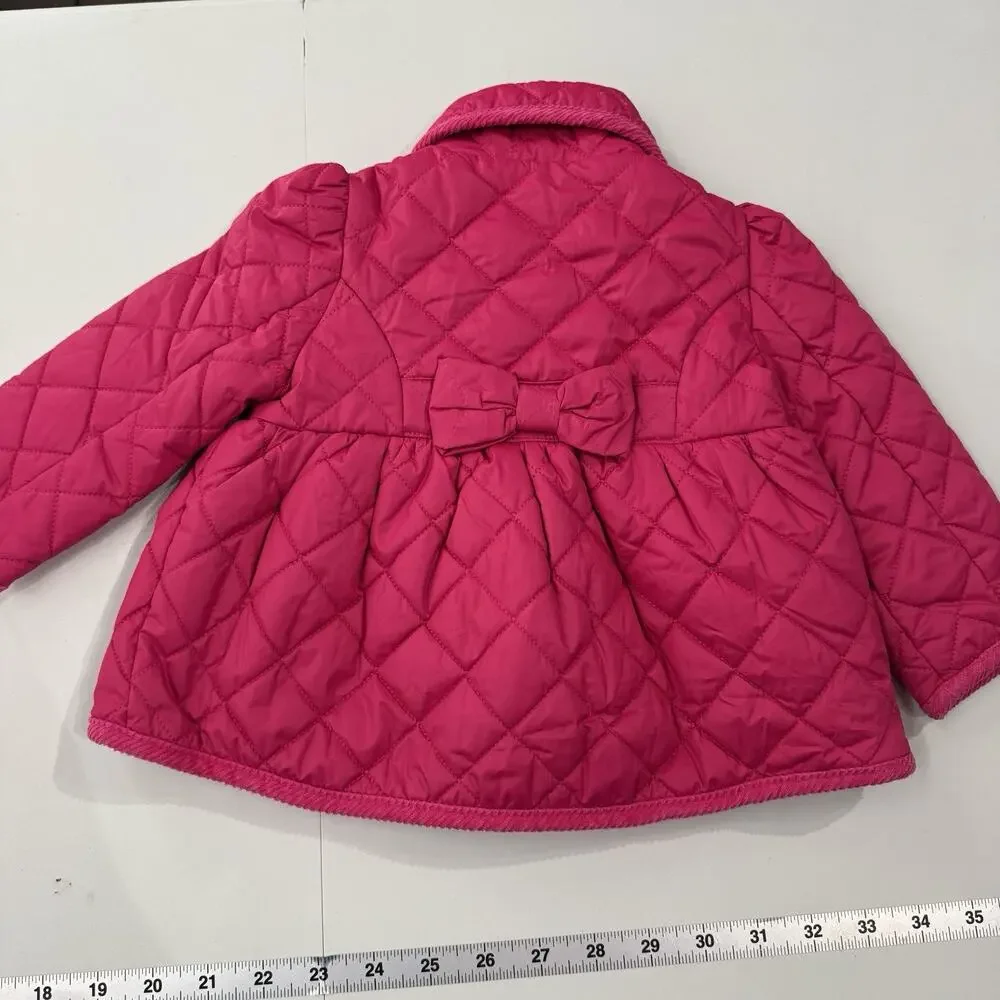 Ralph Lauren Girls Sz 9M Lot of 2 Items Quilted Jacket and Snap Outfit Pink